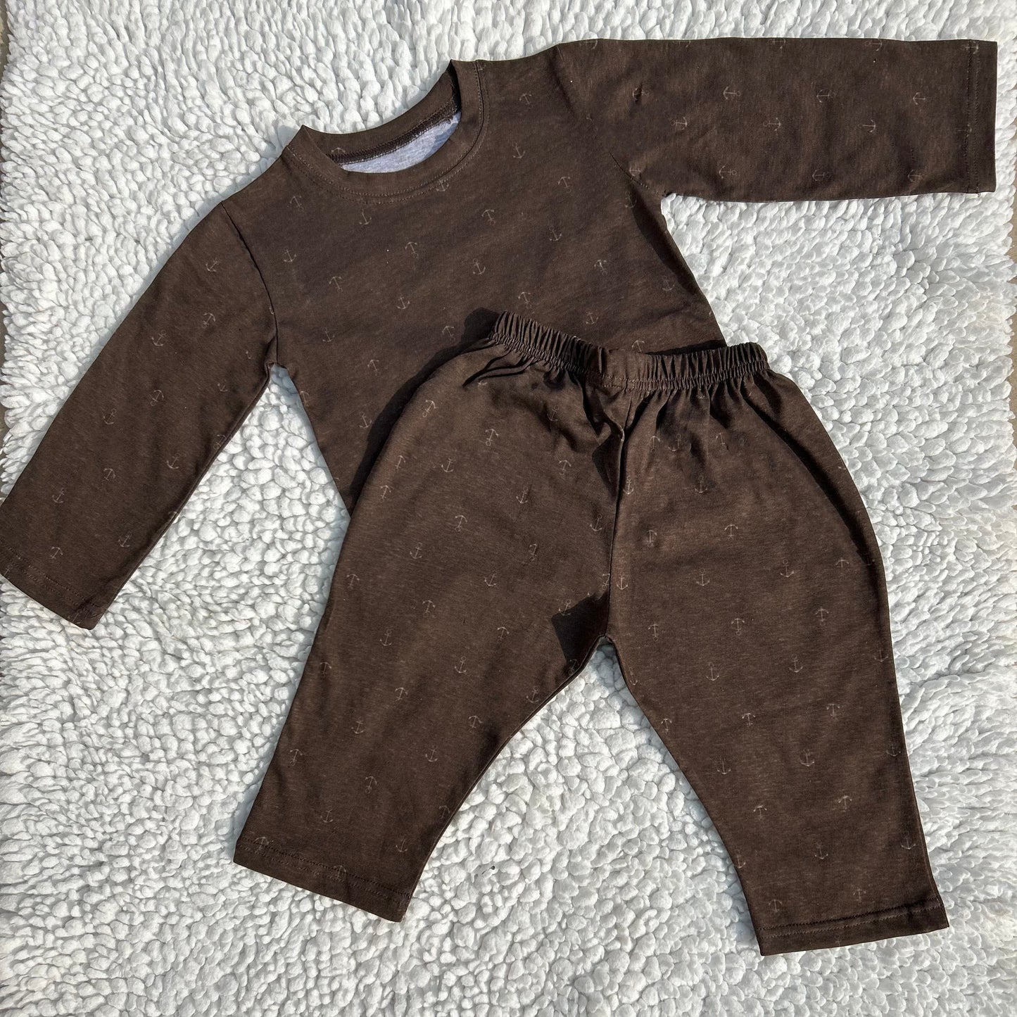 Kids PJ Set - Brown